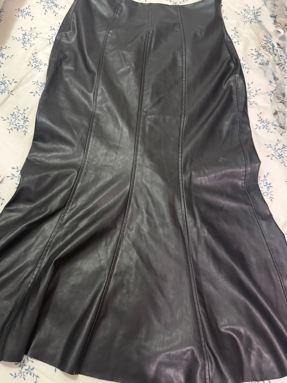 Zara Black Faux Leather Maxi Skirt